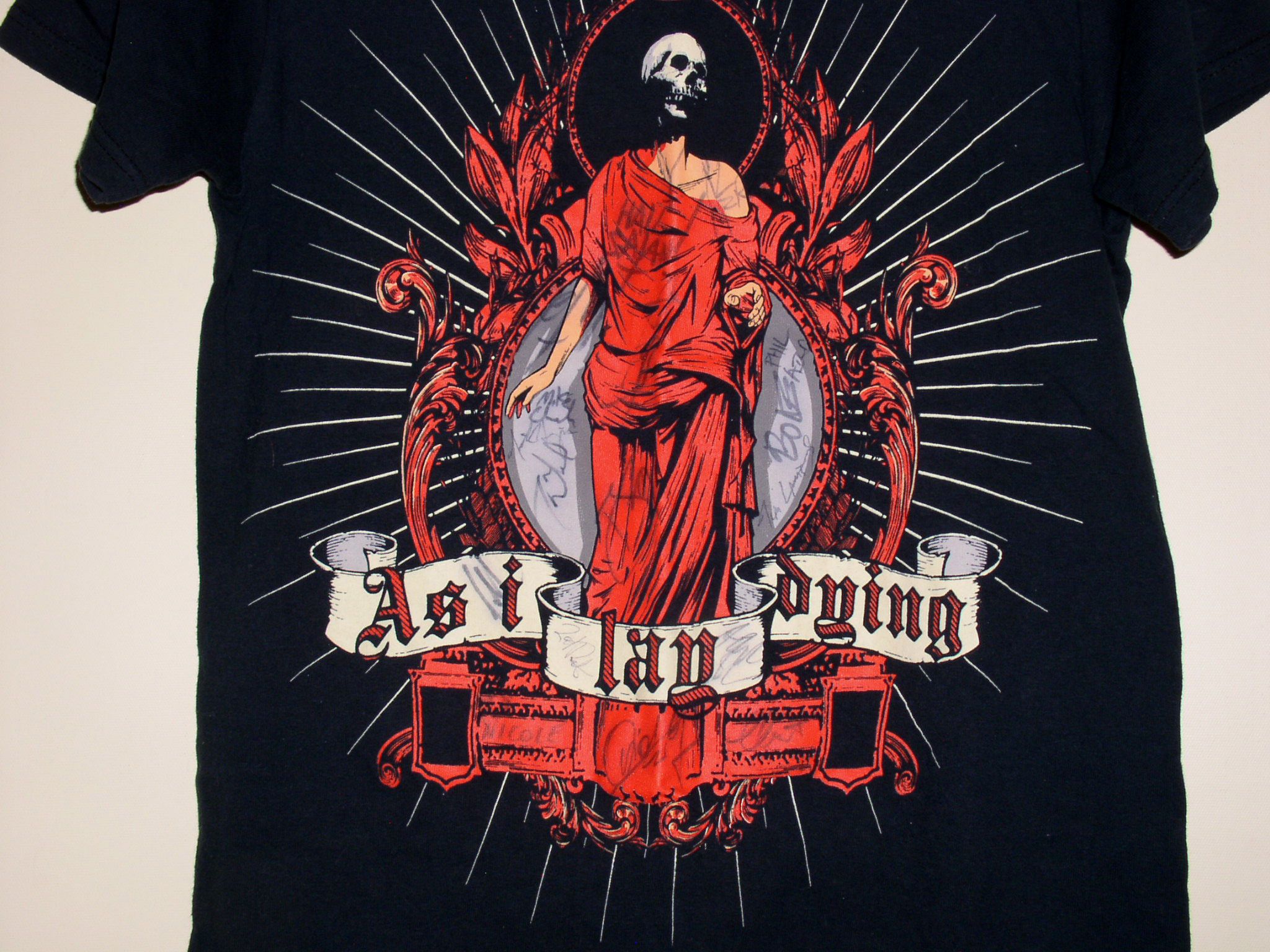 Vintage As I Lay Dying Concert Tour T Shirt Autographed 2006 Size US S / EU 44-46 / 1 - 2 Thumbnail