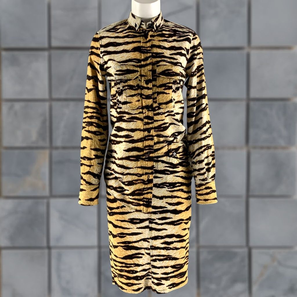 Dolce & Gabbana D&G by DOLCE & GABBANA Brown Gold Cotton Blend Skirt Sets XS Womens Outfit/Set Animal Print Italy Size 26" / US 2 / IT 38 - 1 Thumbnail