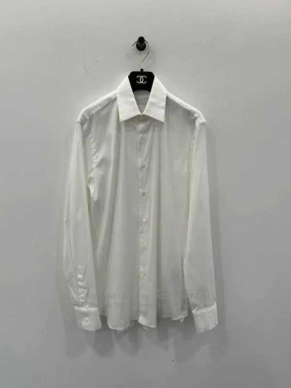 Prada Prada White Cotton Long Sleeve Shirt. Size US S / EU 44-46 / 1 - 1 Thumbnail