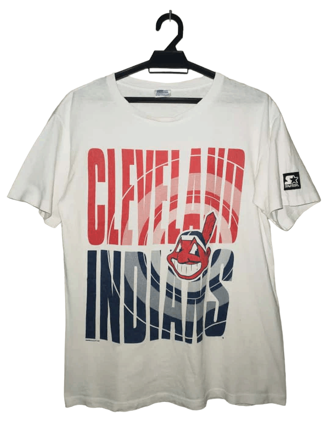 Vintage Cleveland Indians Shirt Medium White 1990s Starter MLB
