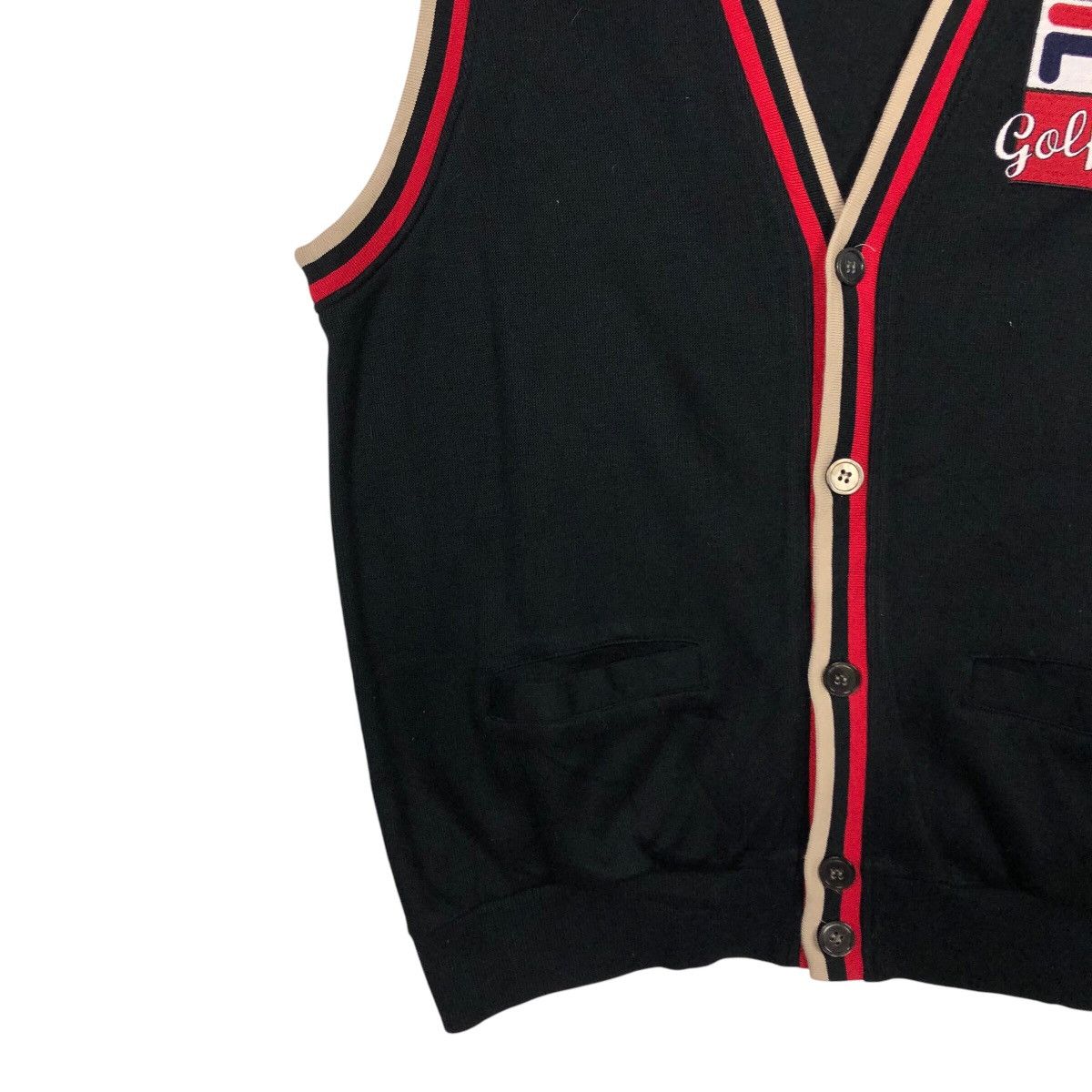Fila × Japanese Brand 📌Vintage Vest Tank Top Fila Golf Big Logo Size US L / EU 52-54 / 3 - 5 Thumbnail