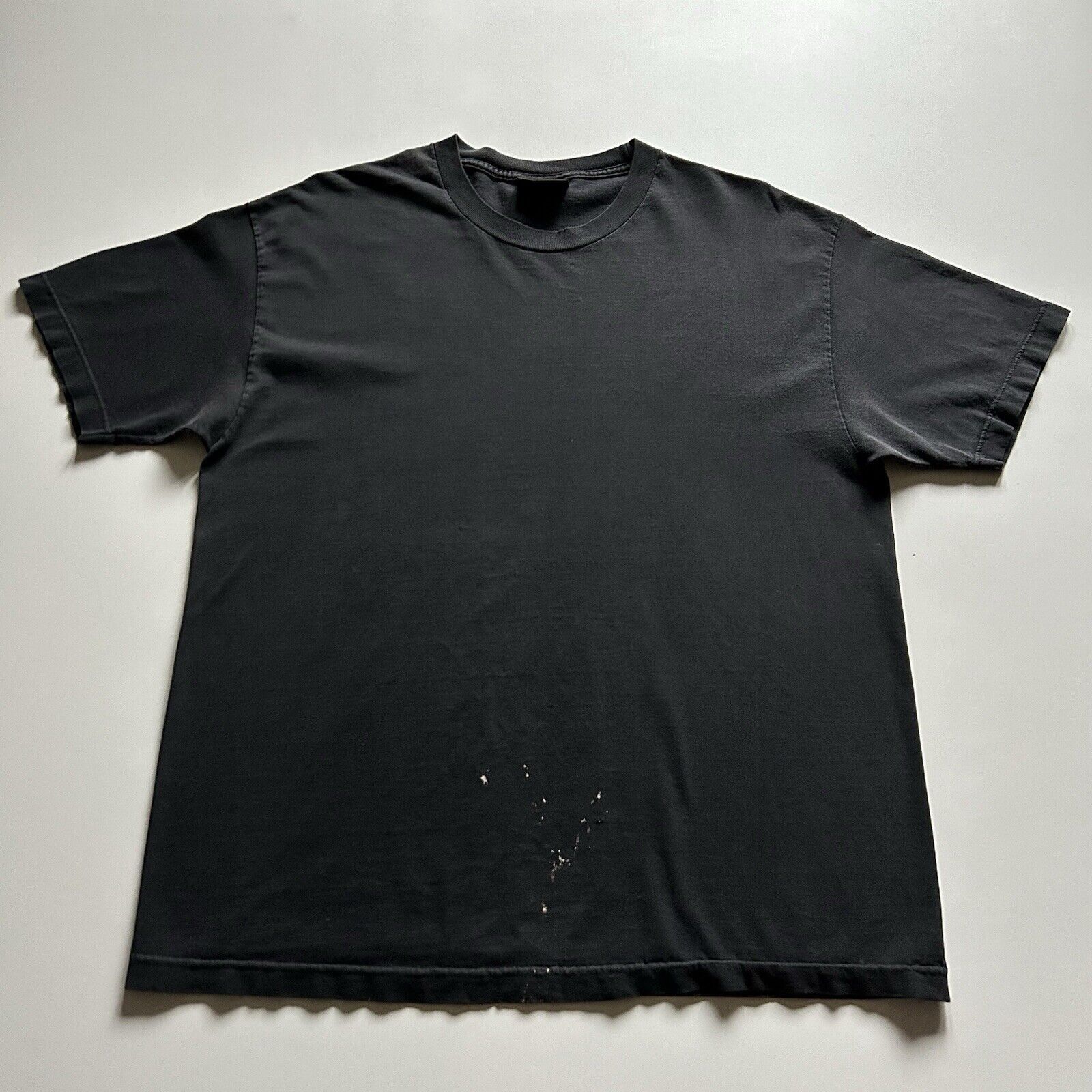 Vintage Y2K Sun Faded Black Blank Basic T Shirt Size XL Rare