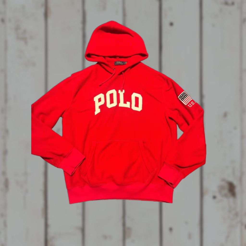 Polo Ralph Lauren Polo Ralph Lauren Hoodie Men’s Large Red Pullover Fleece USA Flag Logo Size US L / EU 52-54 / 3 - 1 Thumbnail