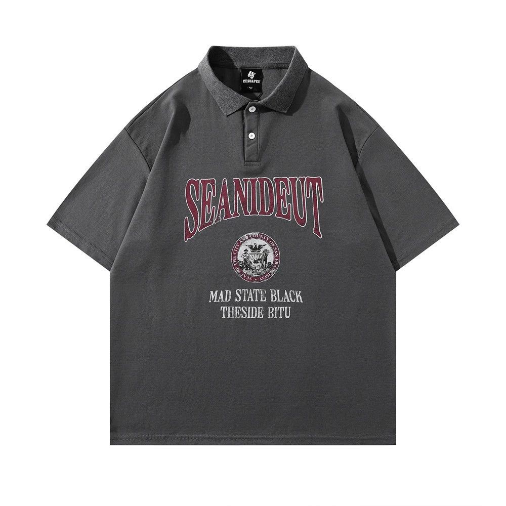 Japanese Brand × Vintage Letter print retro American loose casual lapel polo shirt Size US M / EU 48-50 / 2 - 1 Thumbnail
