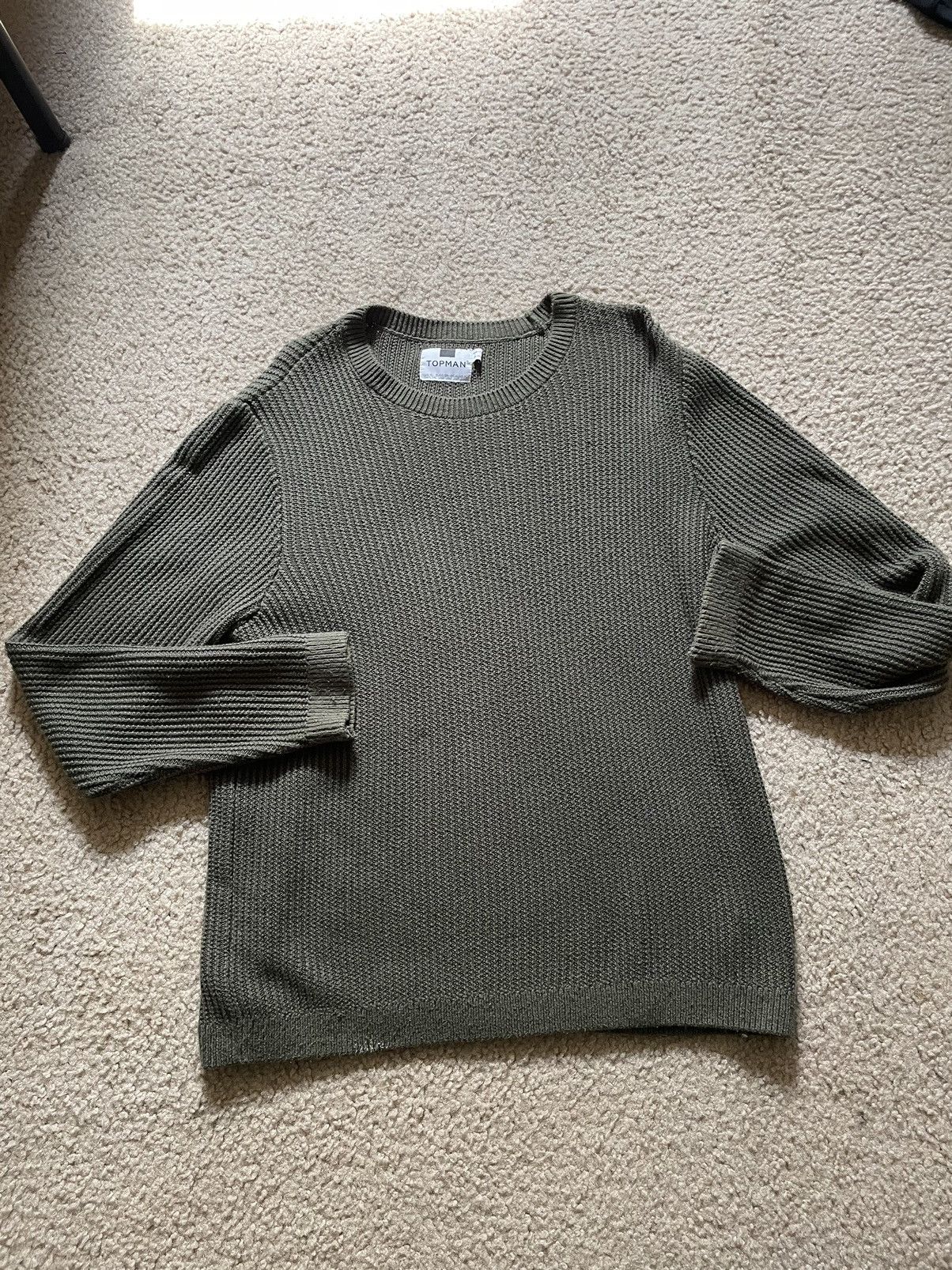 Topman × Vintage Olive green Knitted Sweater Size US XL / EU 56 / 4 - 1 Thumbnail