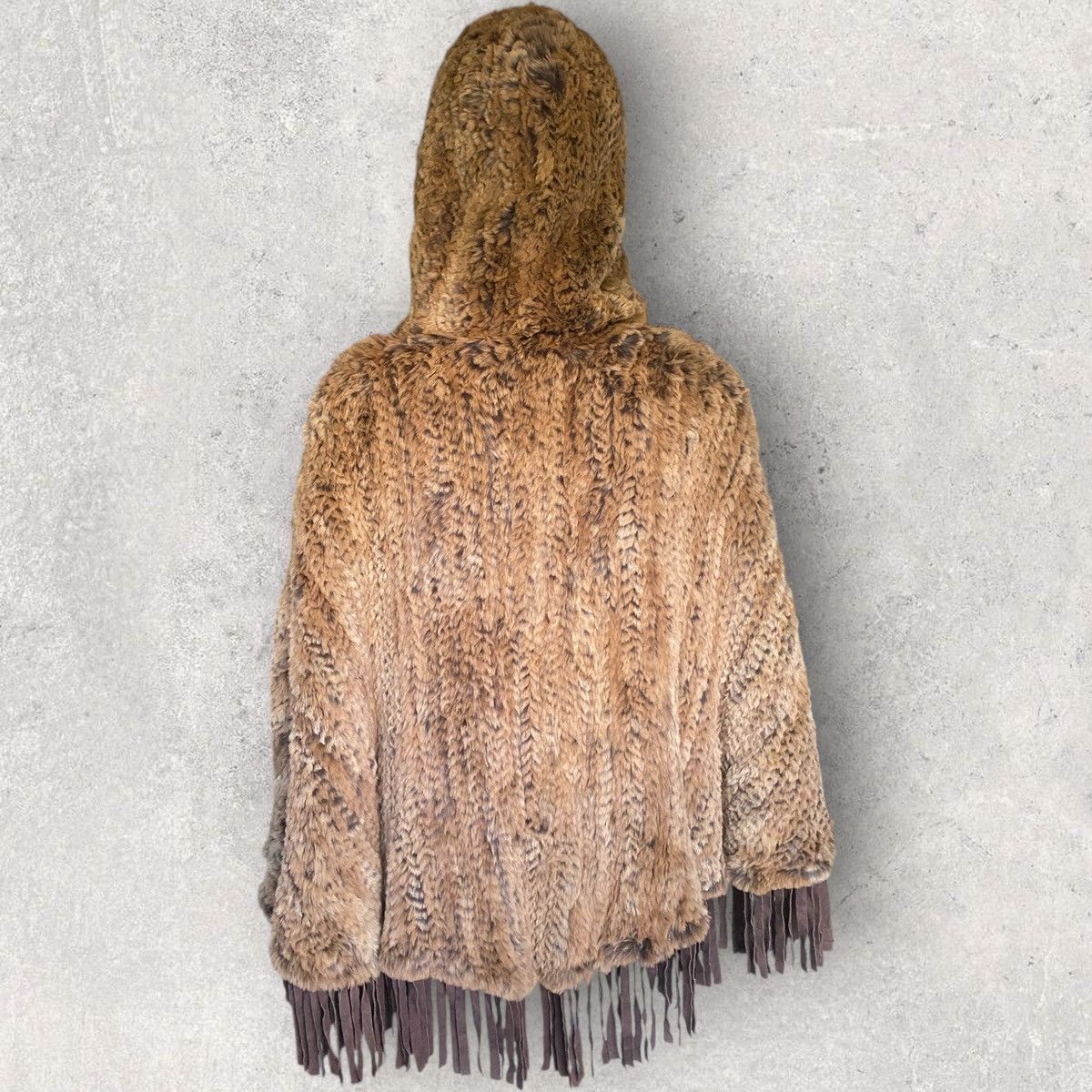 Isamu Katayama Backlash Fringe Rabbit Fur Hoodie Poncho Size M / US 6-8 / IT 42-44 - 4 Thumbnail