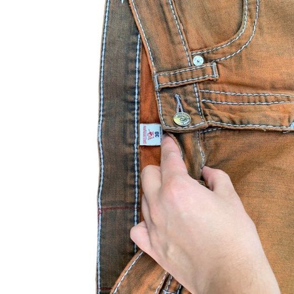 True Religion Rare True Religion Jeans Size 30 STRAIGHT Orange Stitch Size US 30 / EU 46 - 5 Thumbnail