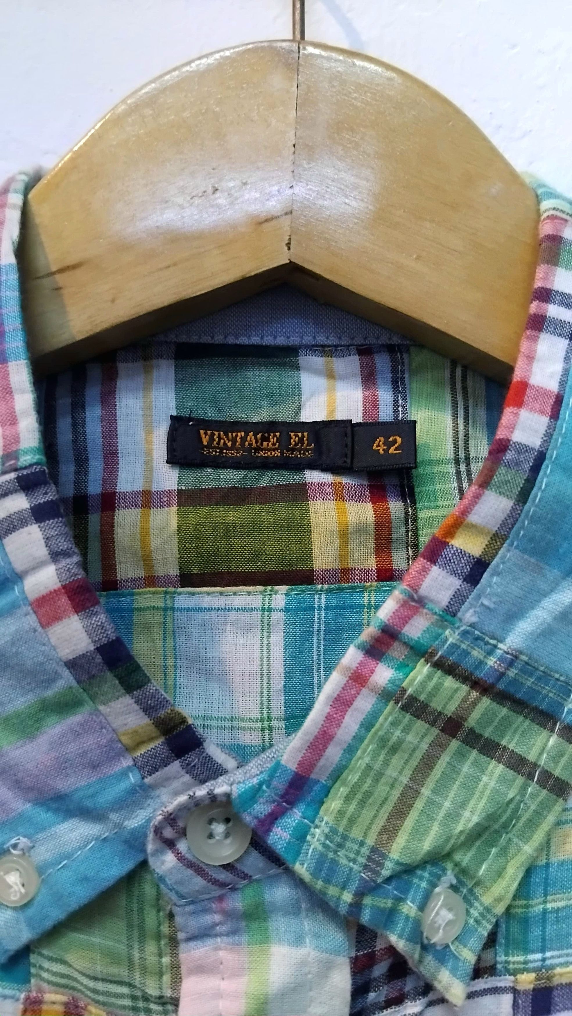 Japanese Brand Vintage el Patchwork shirt Size US L / EU 52-54 / 3 - 5 Thumbnail