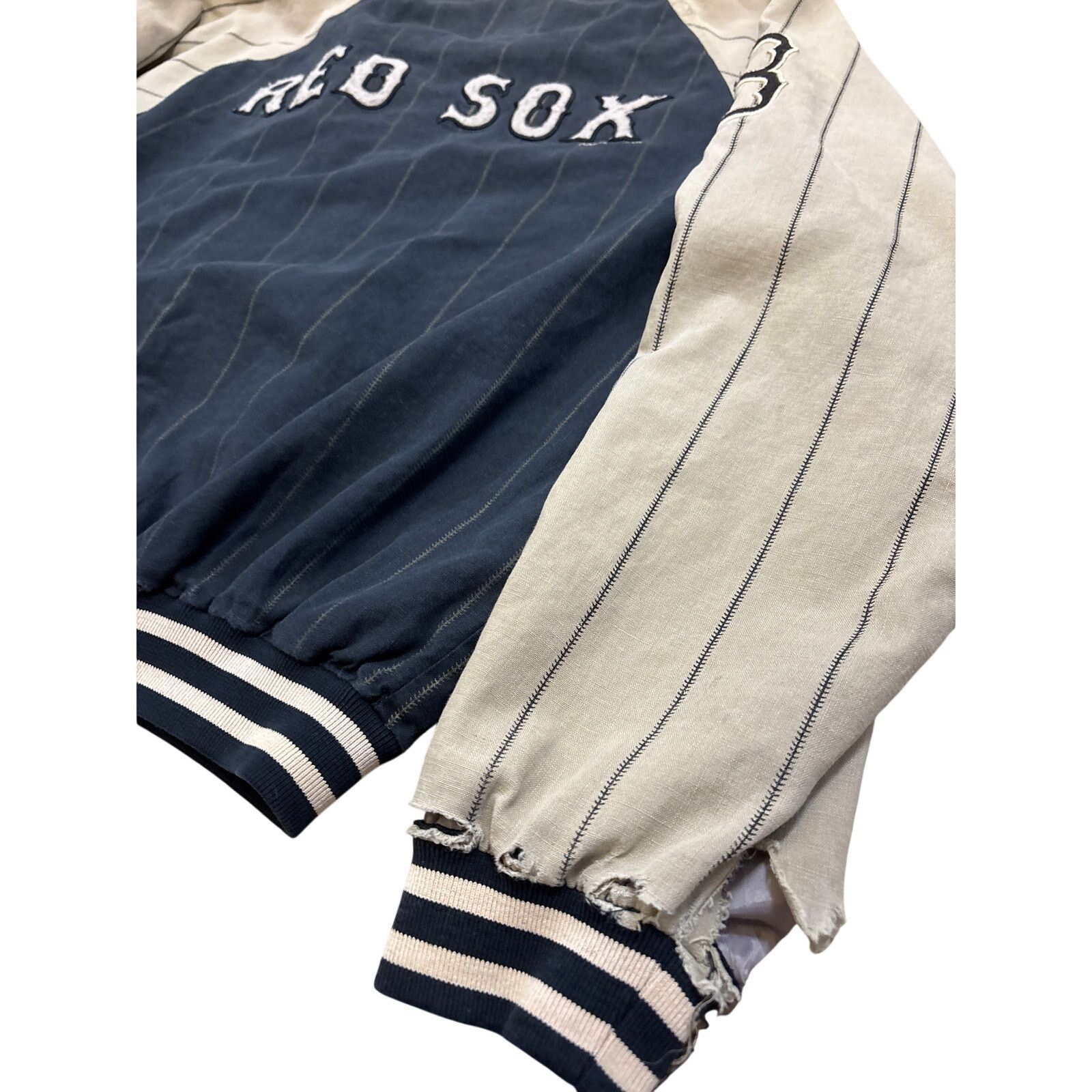 MLB Y2K Boston Red Sox Puma MLB 2001 jacket thrashed Large Size US L / EU 52-54 / 3 - 6 Thumbnail