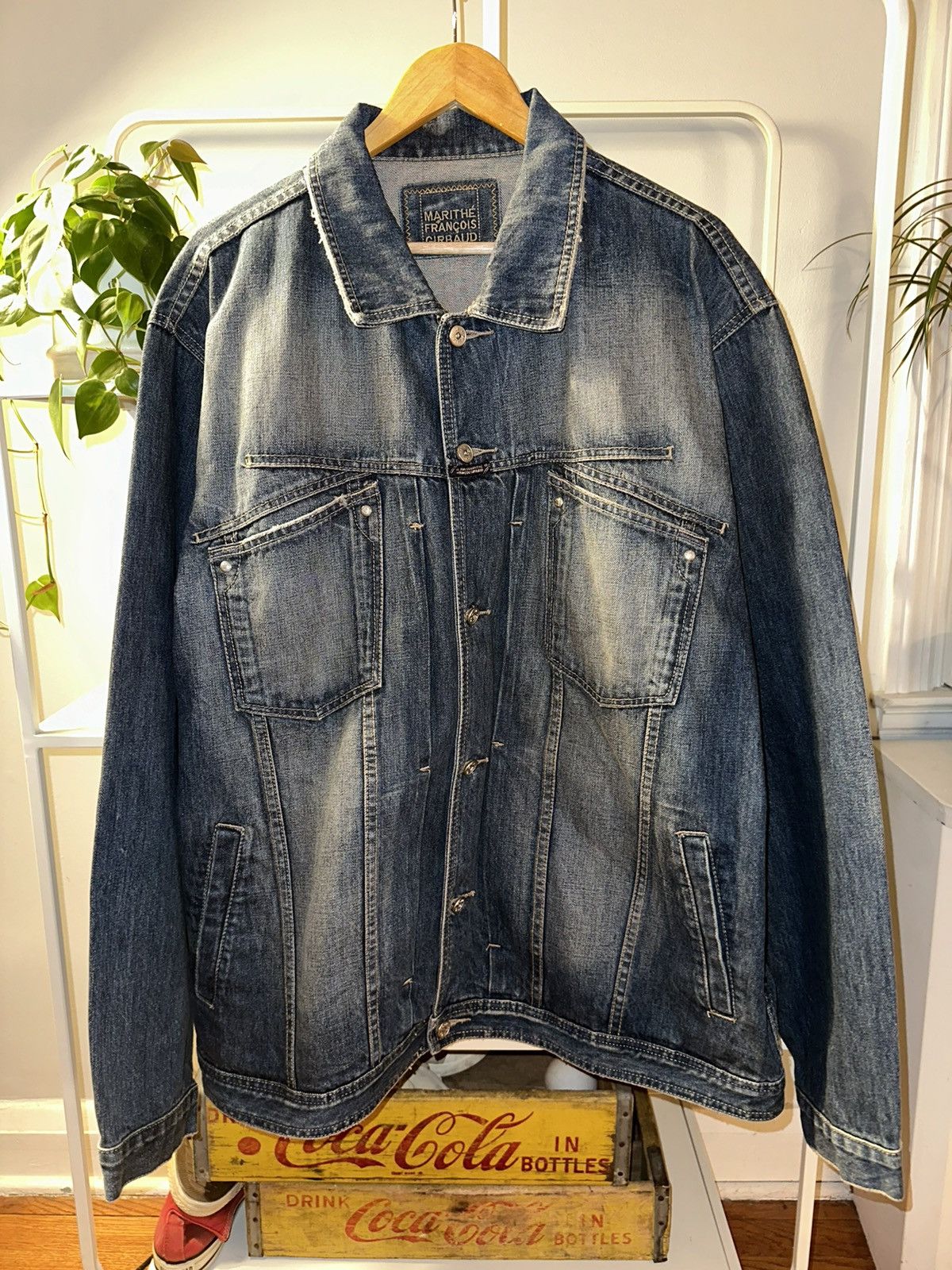 image of Marithe Francois Girbaud Denim Jacket in Navy, Men's (Size XL)