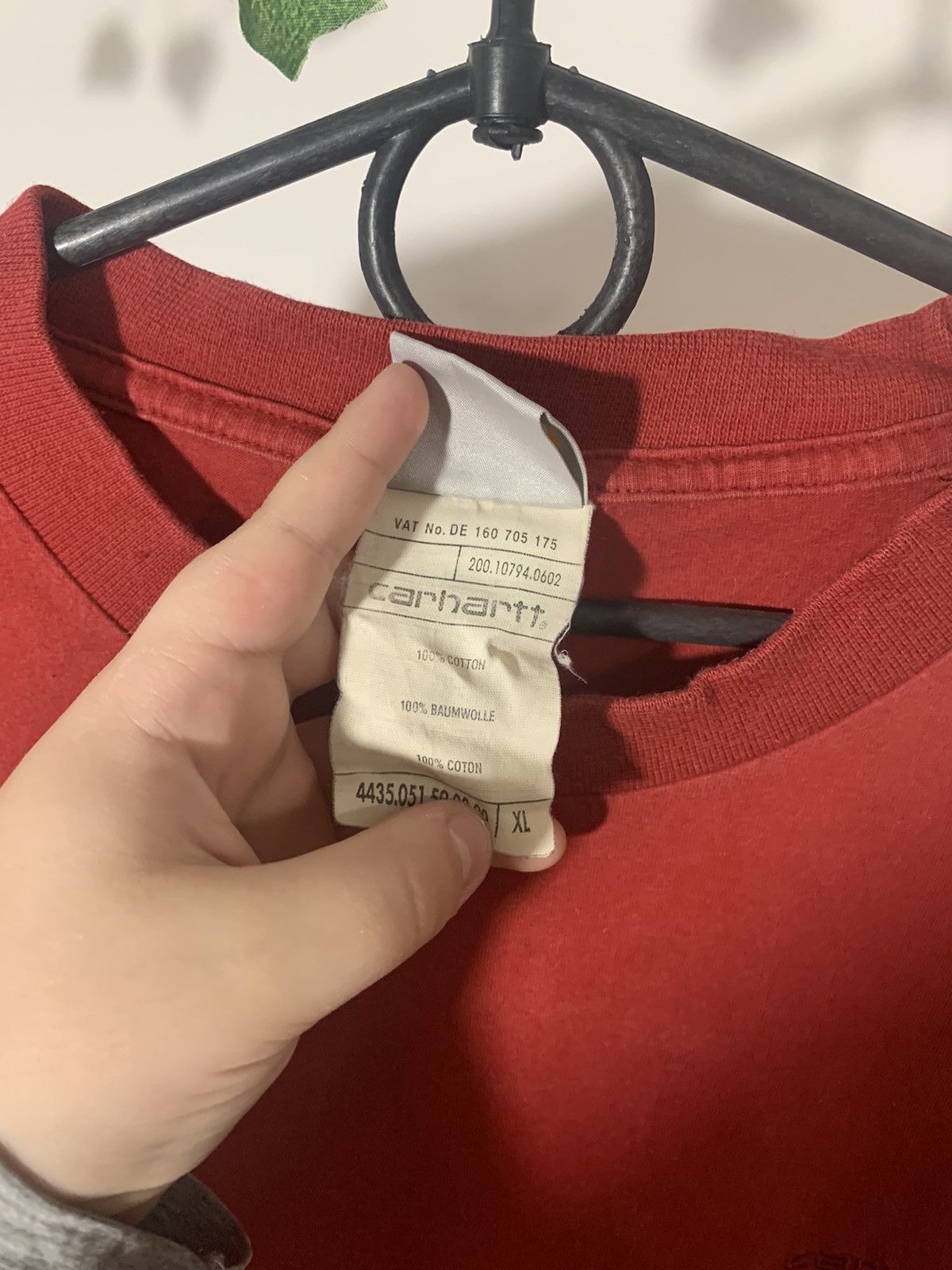 Carhartt × Vintage Carhatt WIP Pocket Logo T-shirt(custom) Red Size US L / EU 52-54 / 3 - 6 Thumbnail