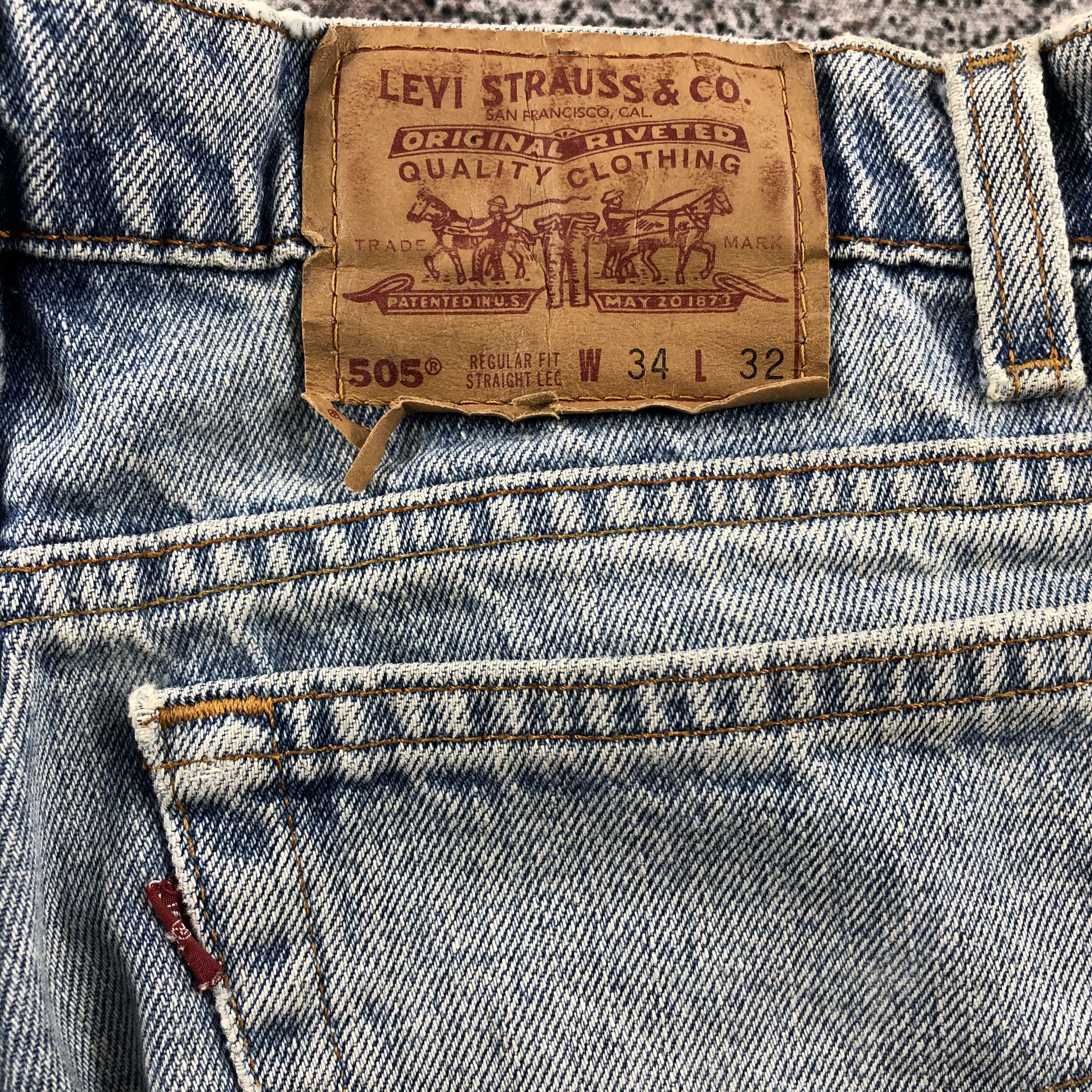 Levi's Vintage 90s Levis 505 Jeans Distress Denim KJ560 Size US 33 - 5 Thumbnail