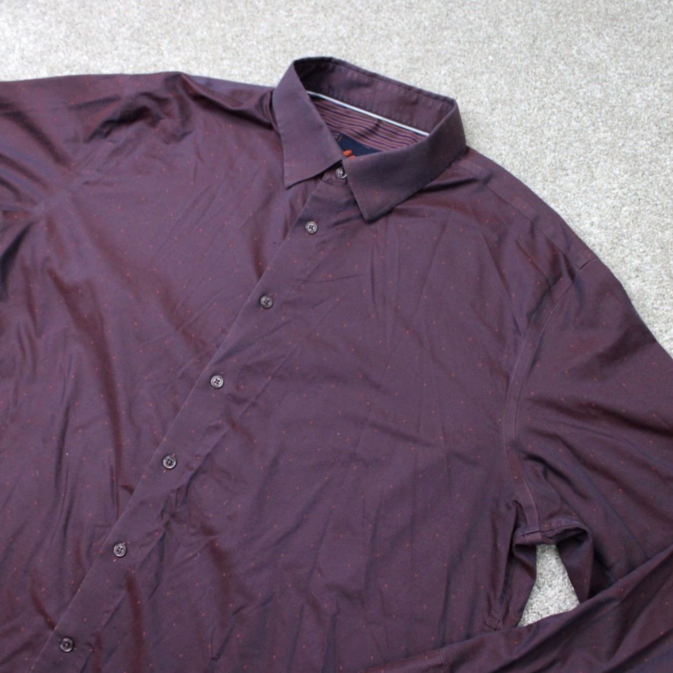 Egara Egara Shirt Mens 2XL XXL Red Geometric Slim Fit Stretch Non-Iron Long Sleeve Shirt Size US XXL / EU 58 / 5 - 3 Thumbnail