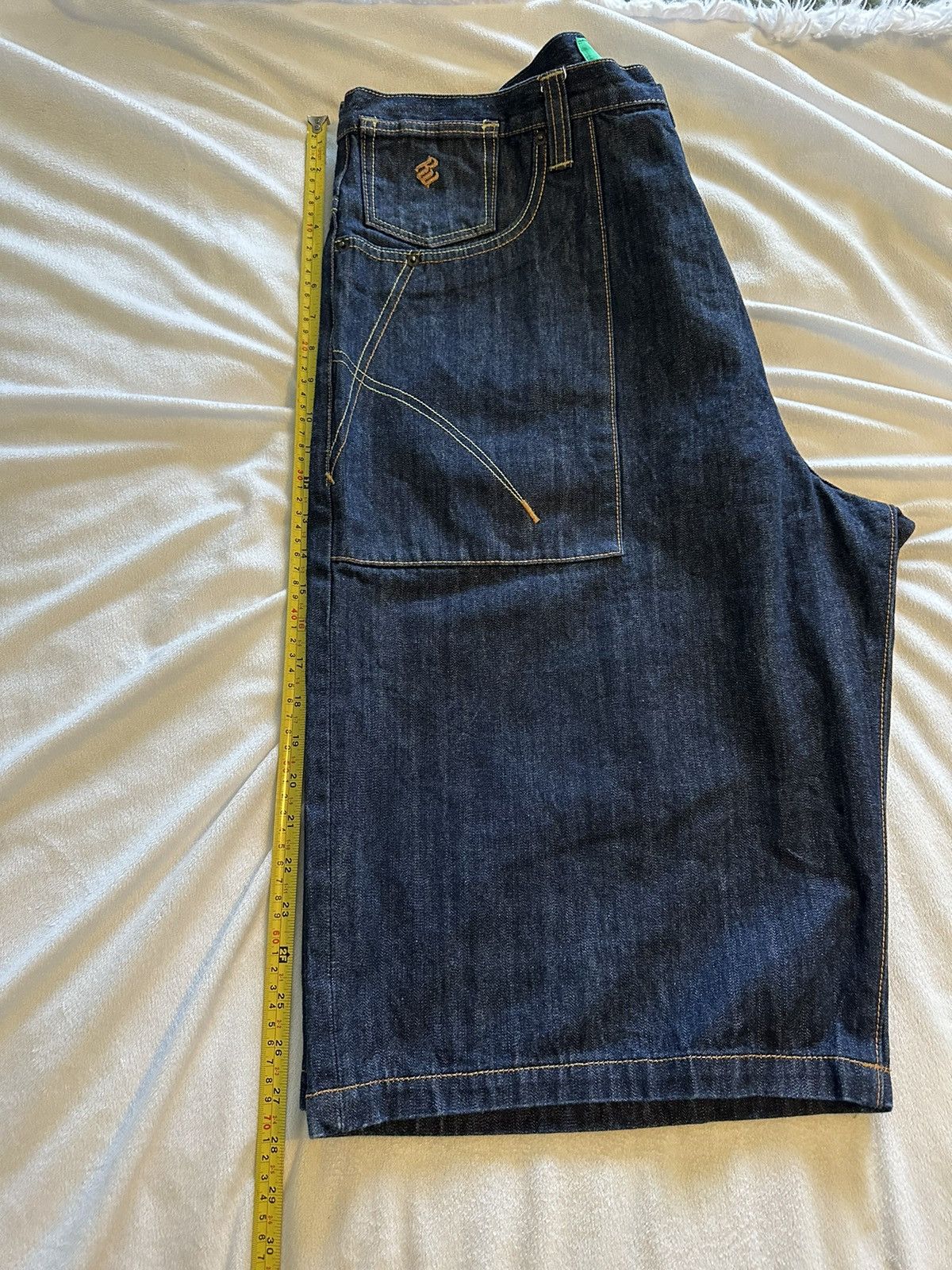 Rocawear × Vintage VTG Rocawear Denim Shorts Mens Blue Embroidered-40x13 Size US 40 / EU 56 - 10 Thumbnail