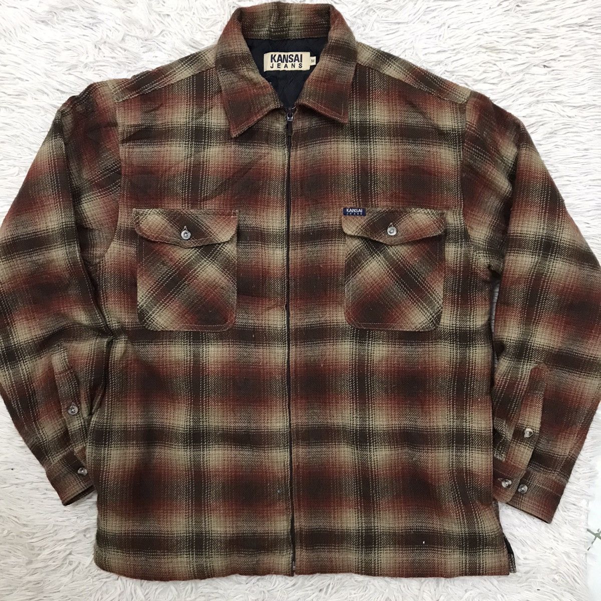 Japanese Brand × Kansai Yamamoto × Vintage VINTAGE KANSAI JEANS PLAID FLANNEL JACKET Size US M / EU 48-50 / 2 - 12 Thumbnail