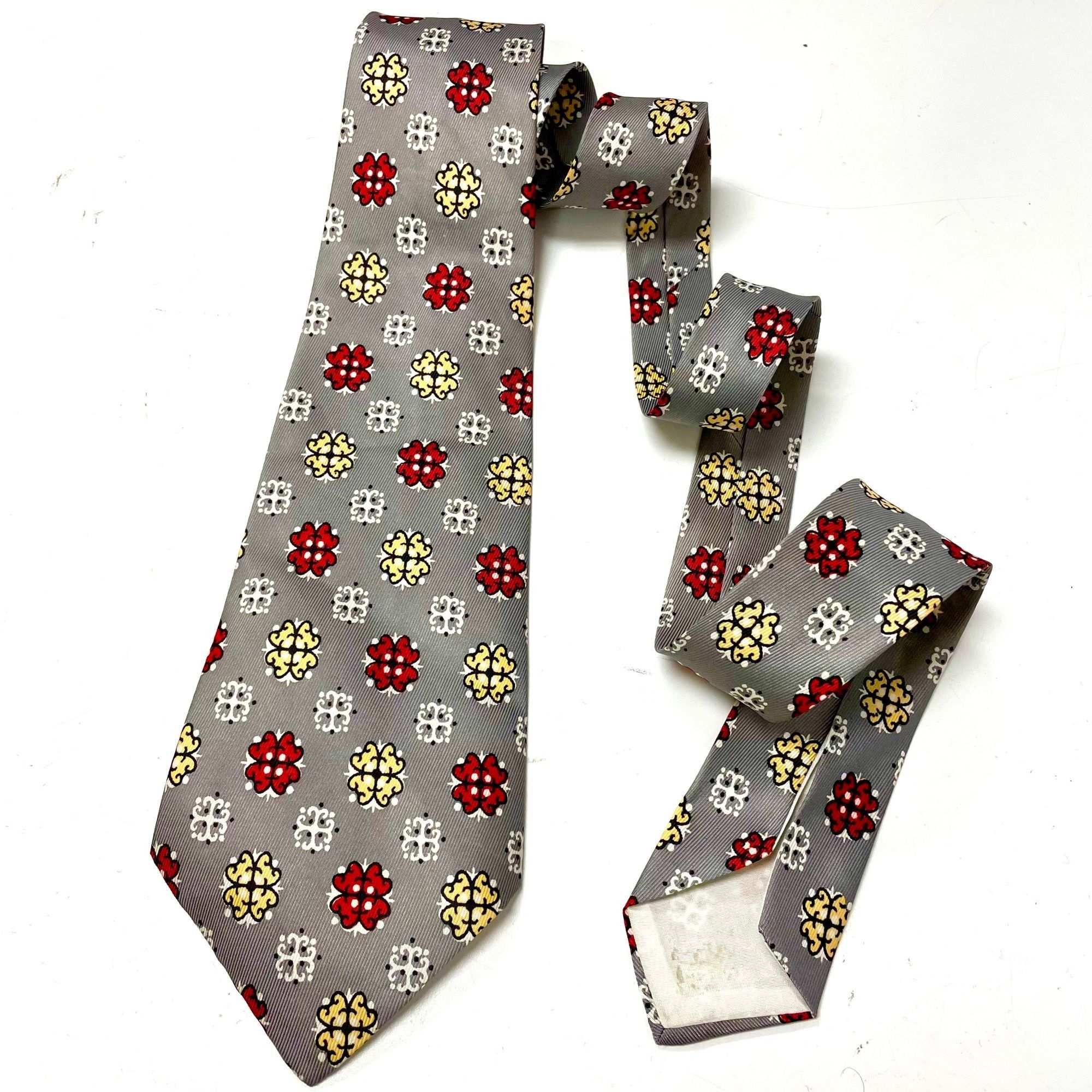 Other Vtg Silver ROCKABILLY SWING Red ATOMIC Geometric Tie Size ONE SIZE - 1 Thumbnail