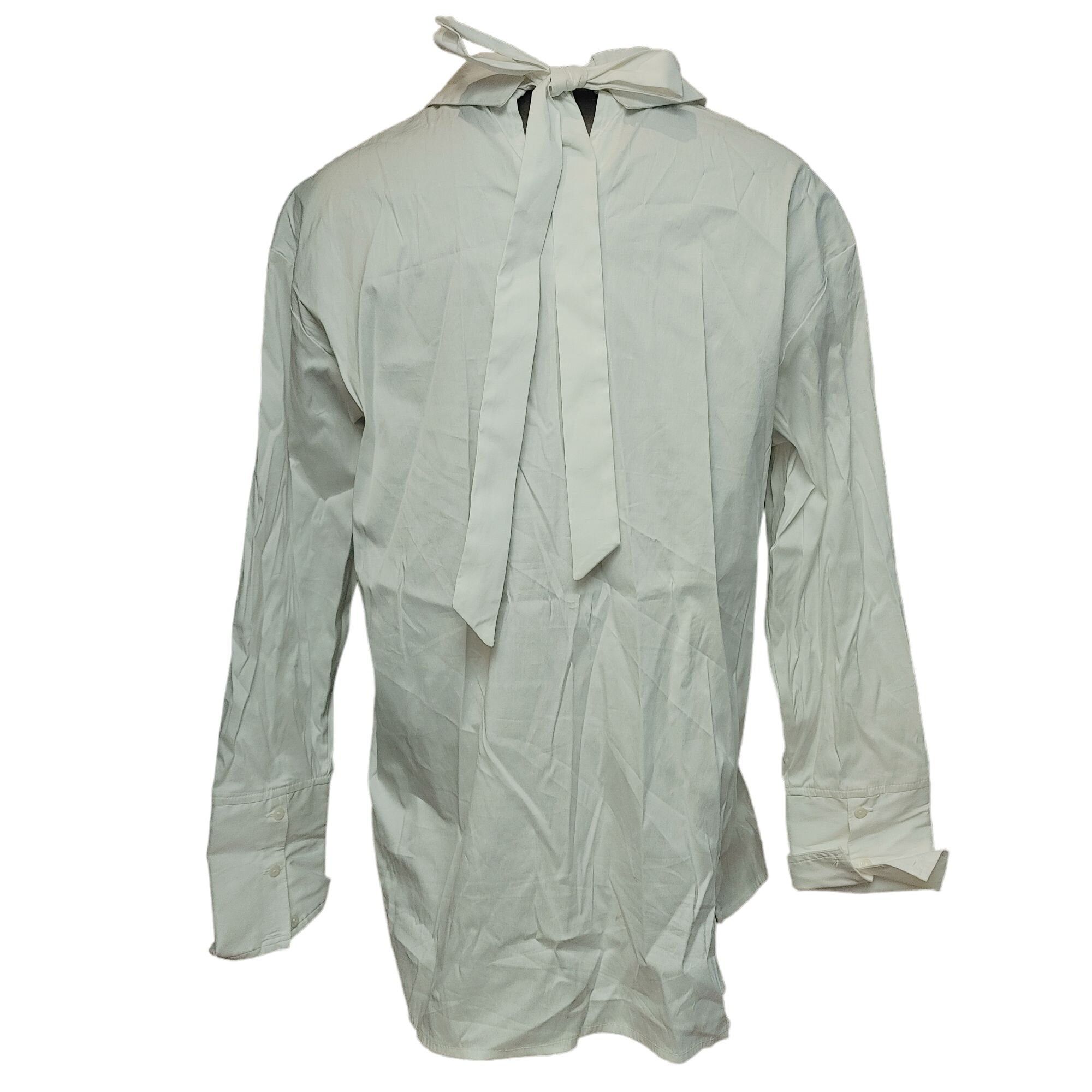 Other Halogen Women's White Tie Back Long Sleeve Blouse Medium Size M / US 6-8 / IT 42-44 - 1 Thumbnail