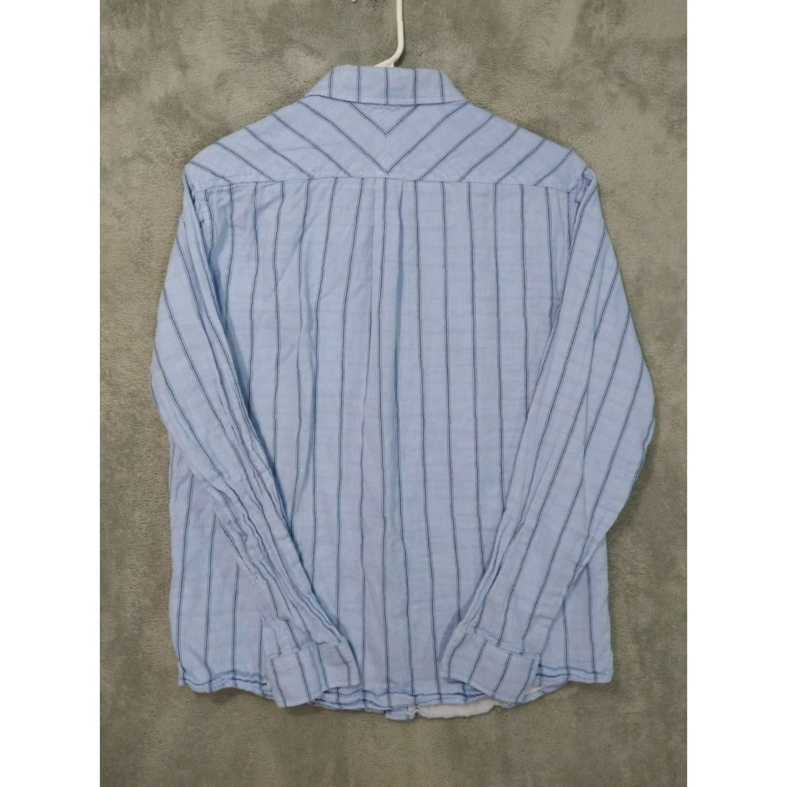 Carbon2Cobalt Carbon 2 Cobalt Shirt Mens M Blue Striped Flannel Long Sleeve Button Up Size US M / EU 48-50 / 2 - 2 Thumbnail