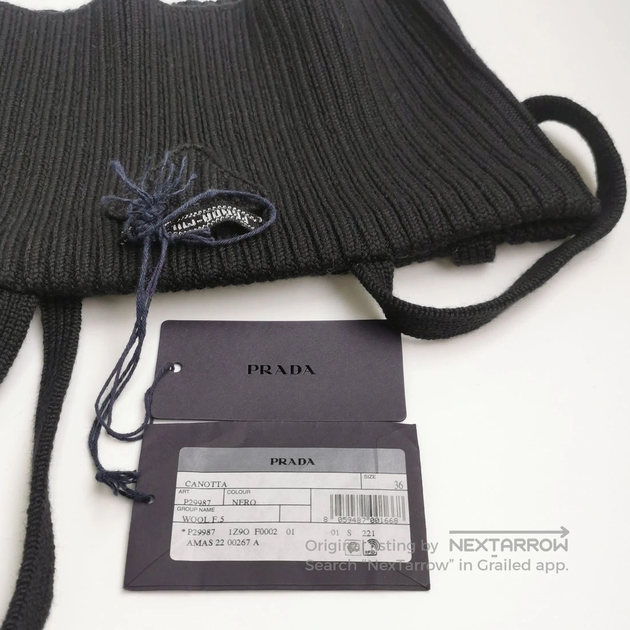 Prada Prada Logo Knit Crop Tank Top . Size XXS / US 00 / IT 34 - 4 Thumbnail