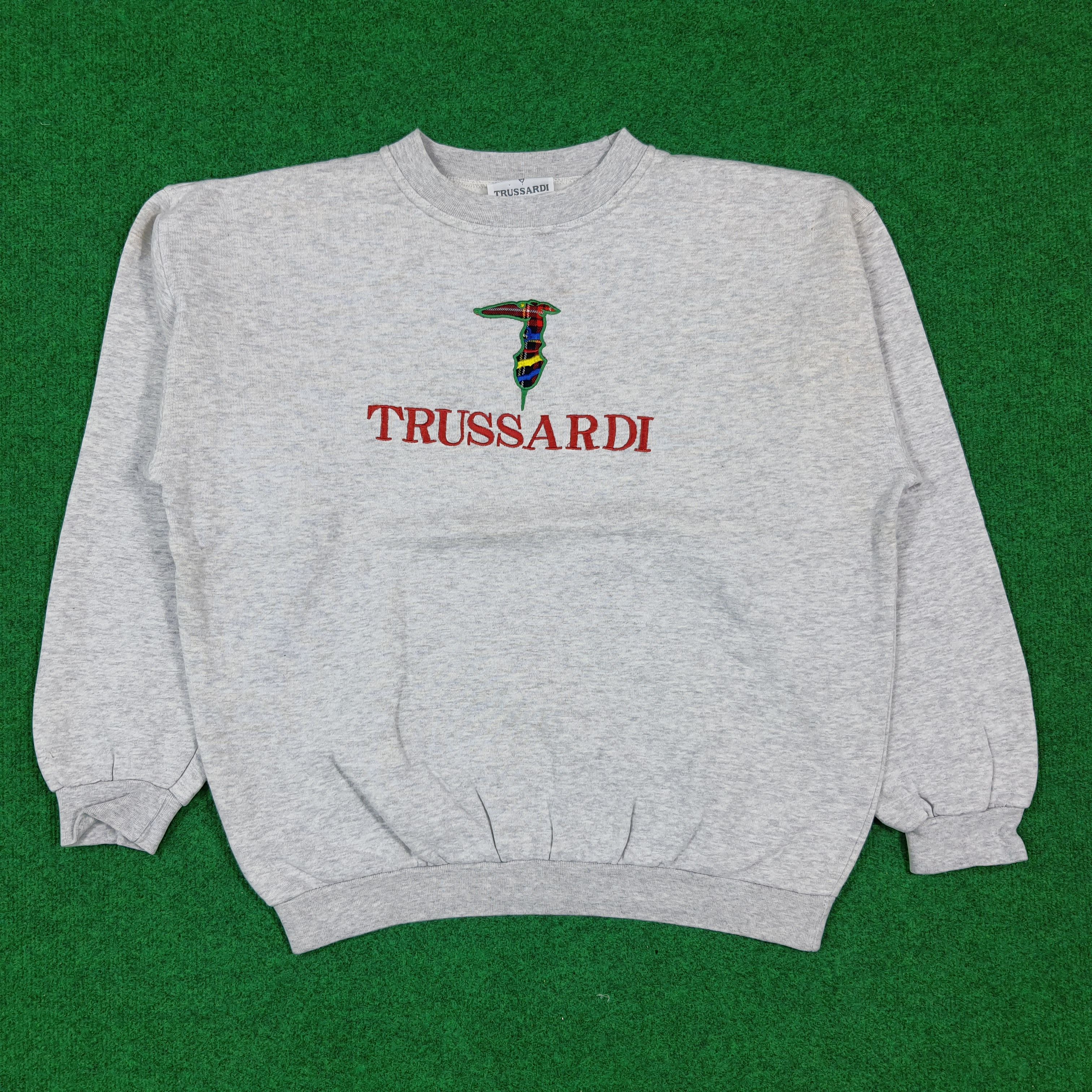 Trussardi Vintage Trussardi Logo Tartan Embroidery Sweatshirt C292N11 Size US M / EU 48-50 / 2 - 1 Thumbnail
