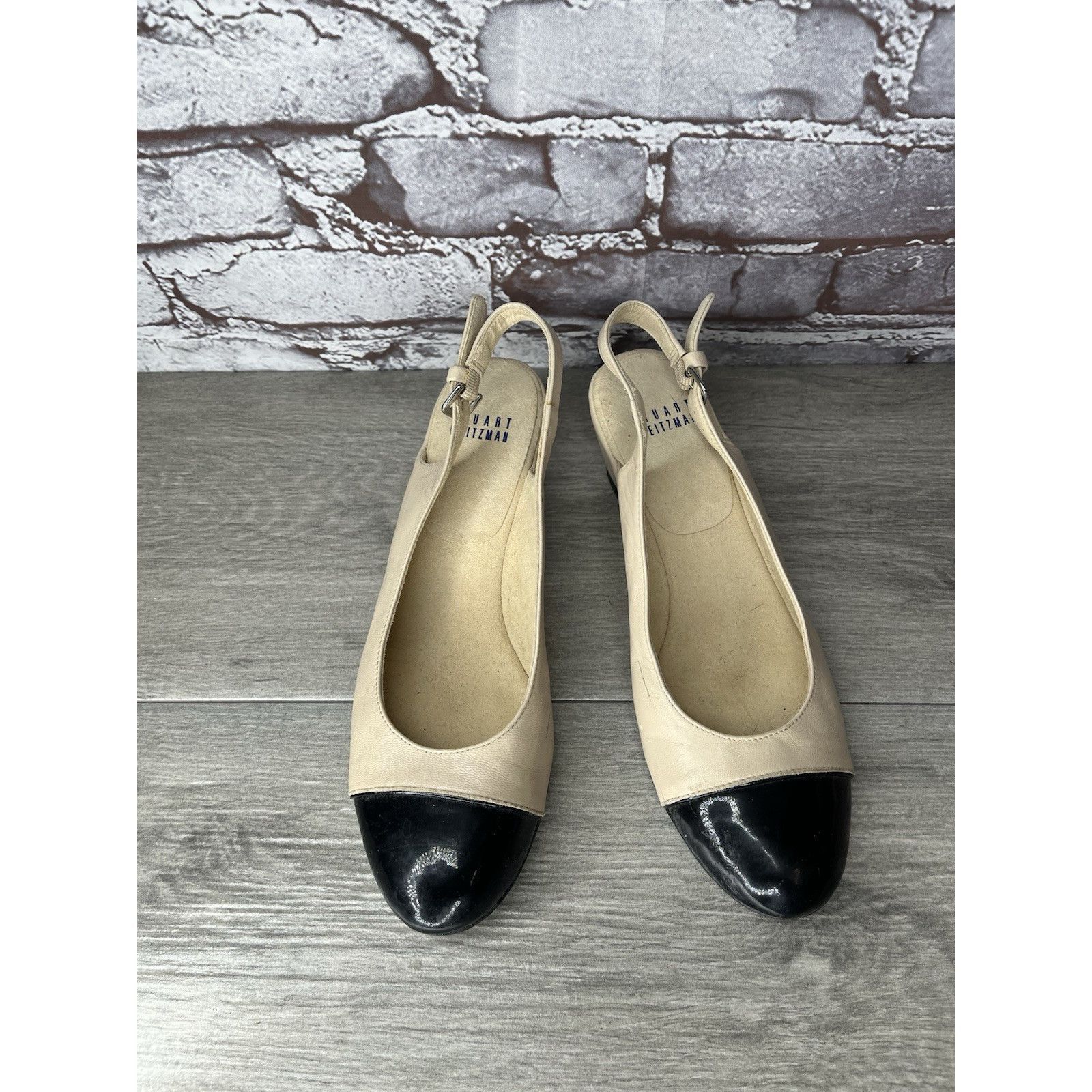 Stuart Weitzman STUART WEITZMAN Black Patent Cap Blush Pink Leather Ankle St Size US 7 / IT 37 - 17 Thumbnail