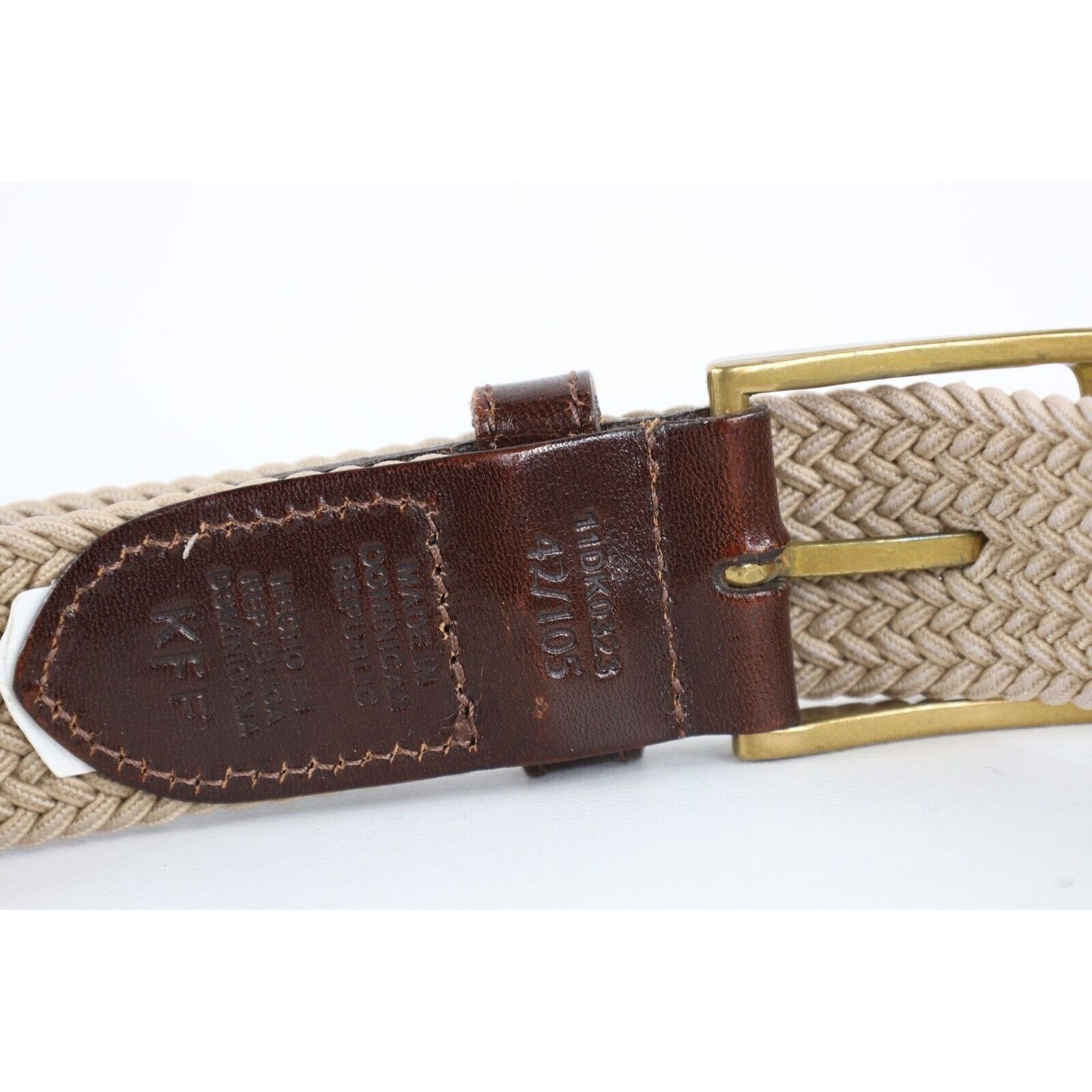Vintage Vintage 90s Dockers Leather Braided Stretch Webbed Belt Size 42 - 5 Thumbnail