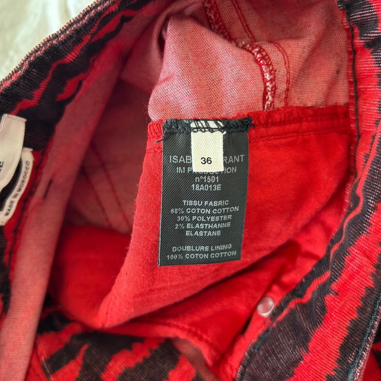 Isabel Marant Etoile Isabel Marant Étoile Red Zebra Print Moto Corduroy Pants Size 26" / US 2 / IT 38 - 8 Thumbnail