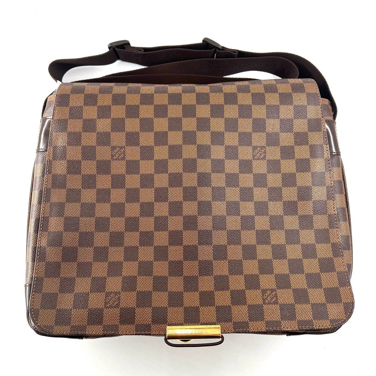 Louis Vuitton LV Men's Brown Checkered Flap Crossbody Briefcase. Size ONE SIZE - 1 Thumbnail