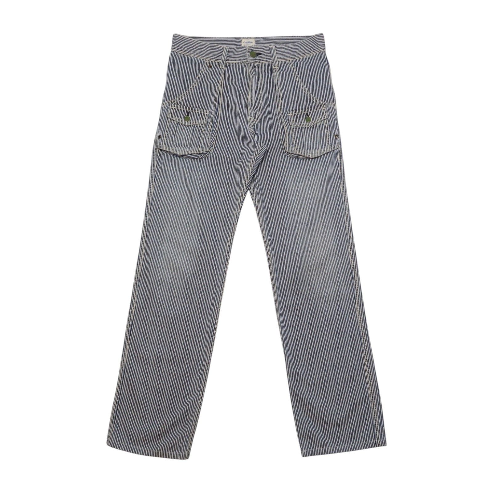 Oshkosh Vintage 70s Oshkosh Hickory Fatigue Cargo Pants Denim Size US 31 - 1 Thumbnail