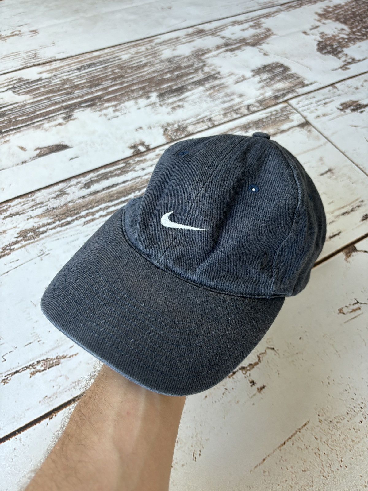 Nike × Vintage Vintage Nike Center Swoosh Faded Hat Size ONE SIZE - 1 Thumbnail