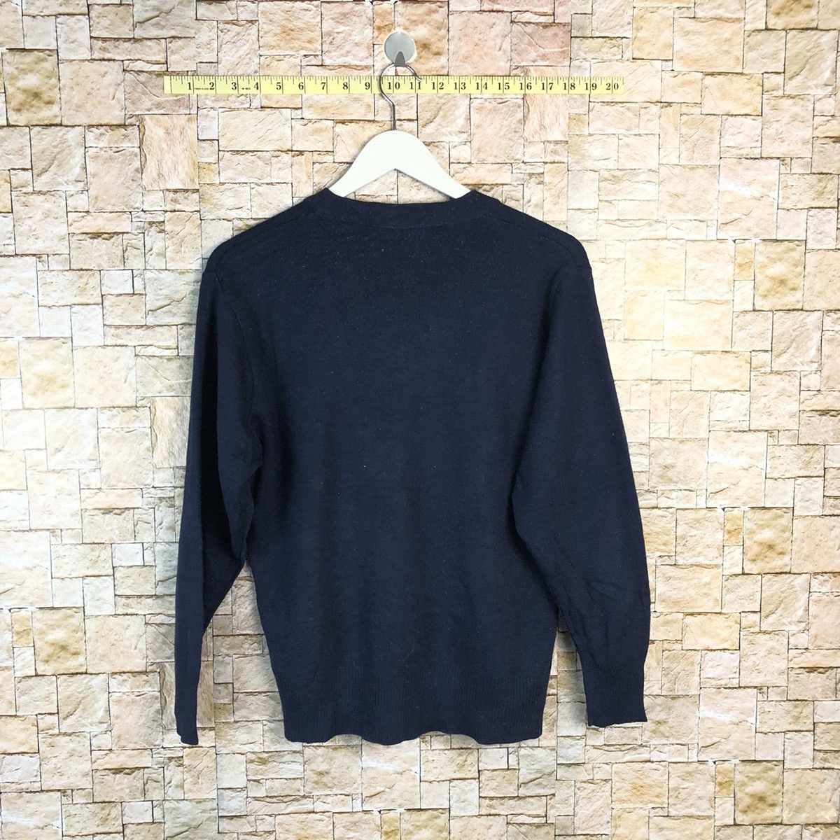 Homespun Knitwear × Japanese Brand Nagaileben Dark Blue Cardigan Knitwear #A856 Size US M / EU 48-50 / 2 - 12 Thumbnail