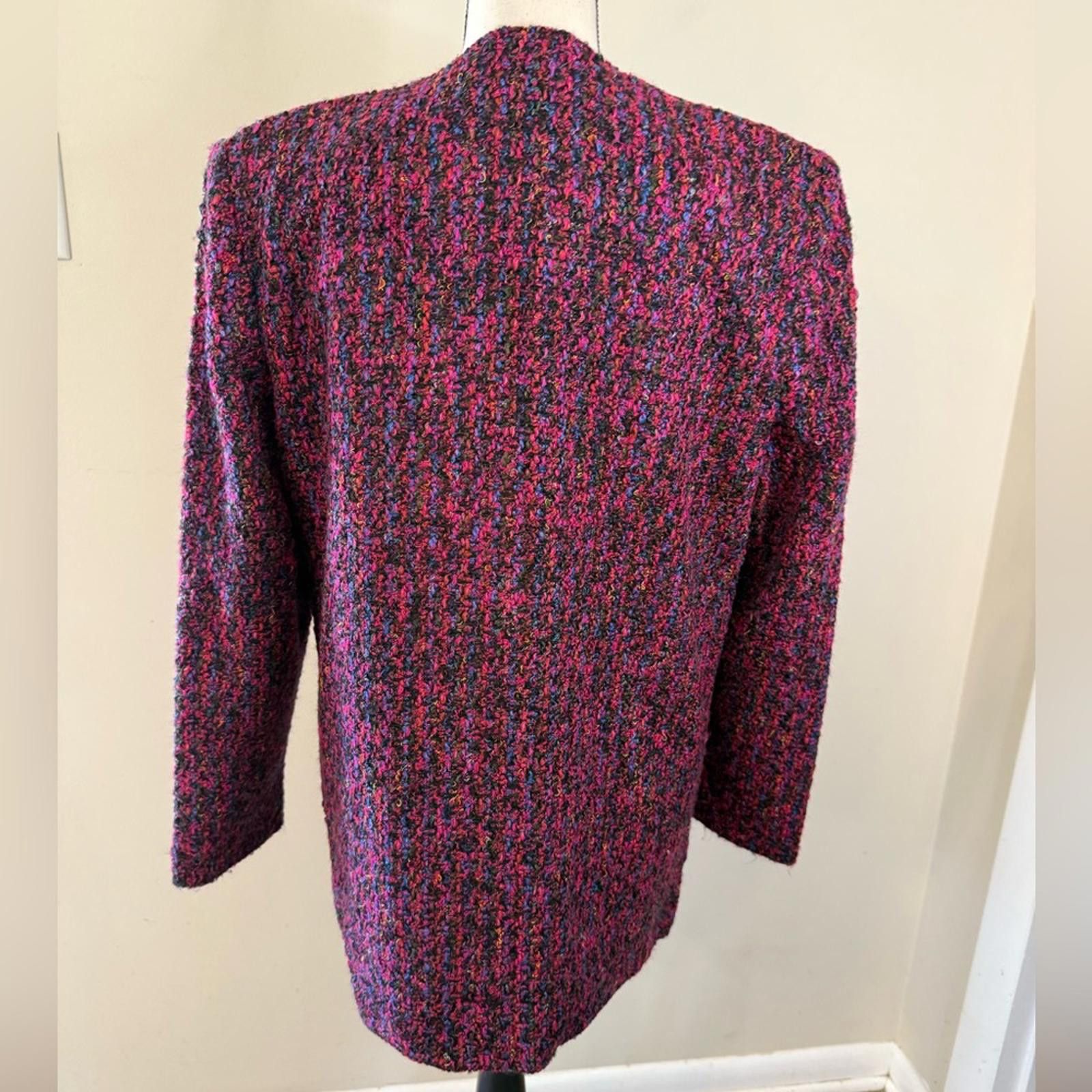 Other Complements knit blazer textured multicolored pockets SZ 8 Size M / US 6-8 / IT 42-44 - 3 Thumbnail