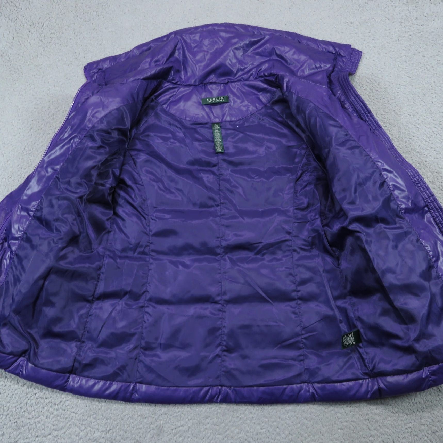Ralph Lauren Ralph Lauren Jacket Womens Small Purple Puffer Down Fill Zip Polo Crest Patch Embroidered Zipper Pockets Size S / US 4 / IT 40 - 7 Thumbnail