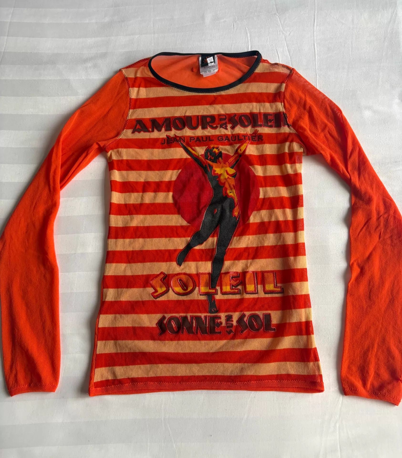 Jean Paul Gaultier JPG vintage striped panel nude figure tulle top M Size M / US 6-8 / IT 42-44 - 5 Thumbnail
