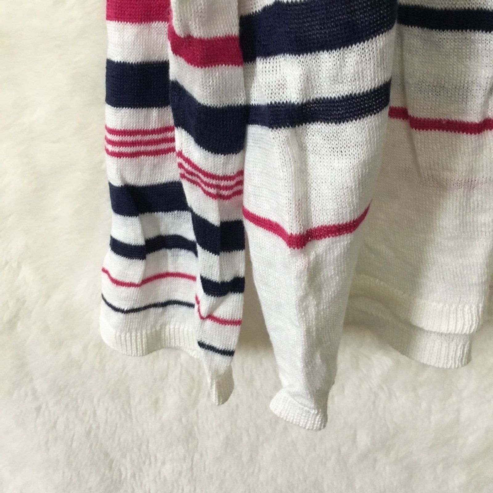 Joie Joie White Multi-Striped Linen Sweater Size XS / US 0-2 / IT 36-38 - 7 Thumbnail