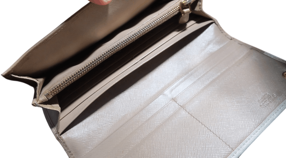 Prada Saffiano Leather Logo Long Wallet