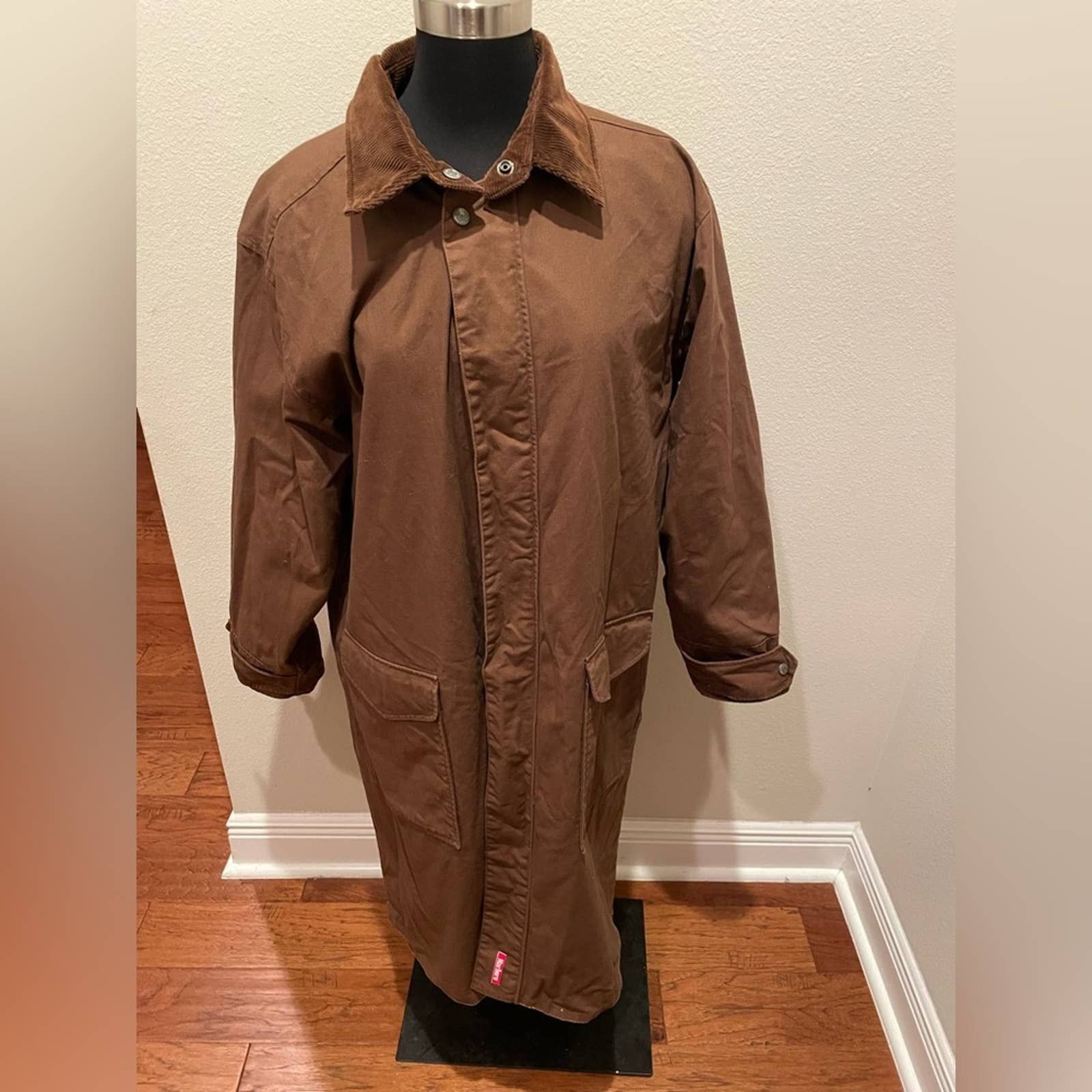 image of Vintage 90's Marlboro Reversible Trench Jacket in Brown, Men's (Size 2XL)