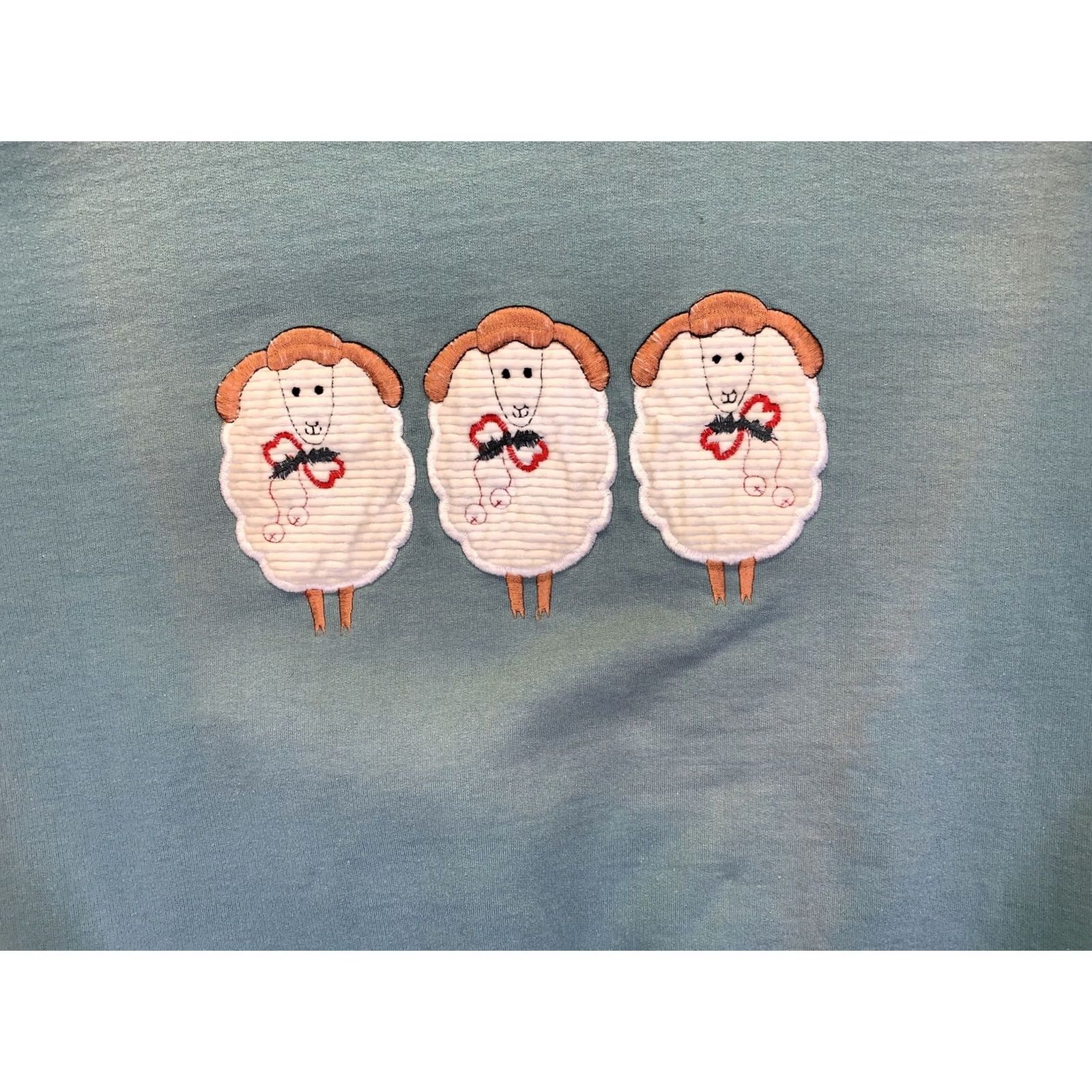 Vintage VINTAGE Viva City USA Womens Blue Green Holiday Sheep Sweatshirt M- Shirt Adult Womens Christmas 1990s Blue Green Holiday Sheep Sweatshirt Size M / US 6-8 / IT 42-44 - 6 Thumbnail