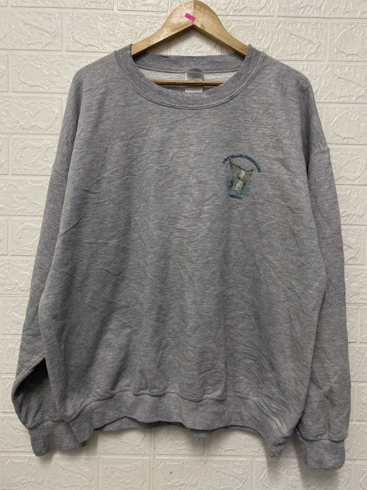 Vintage Grey crewneck sweatshirt a bass fish Size US XL / EU 56 / 4 - 2 Thumbnail