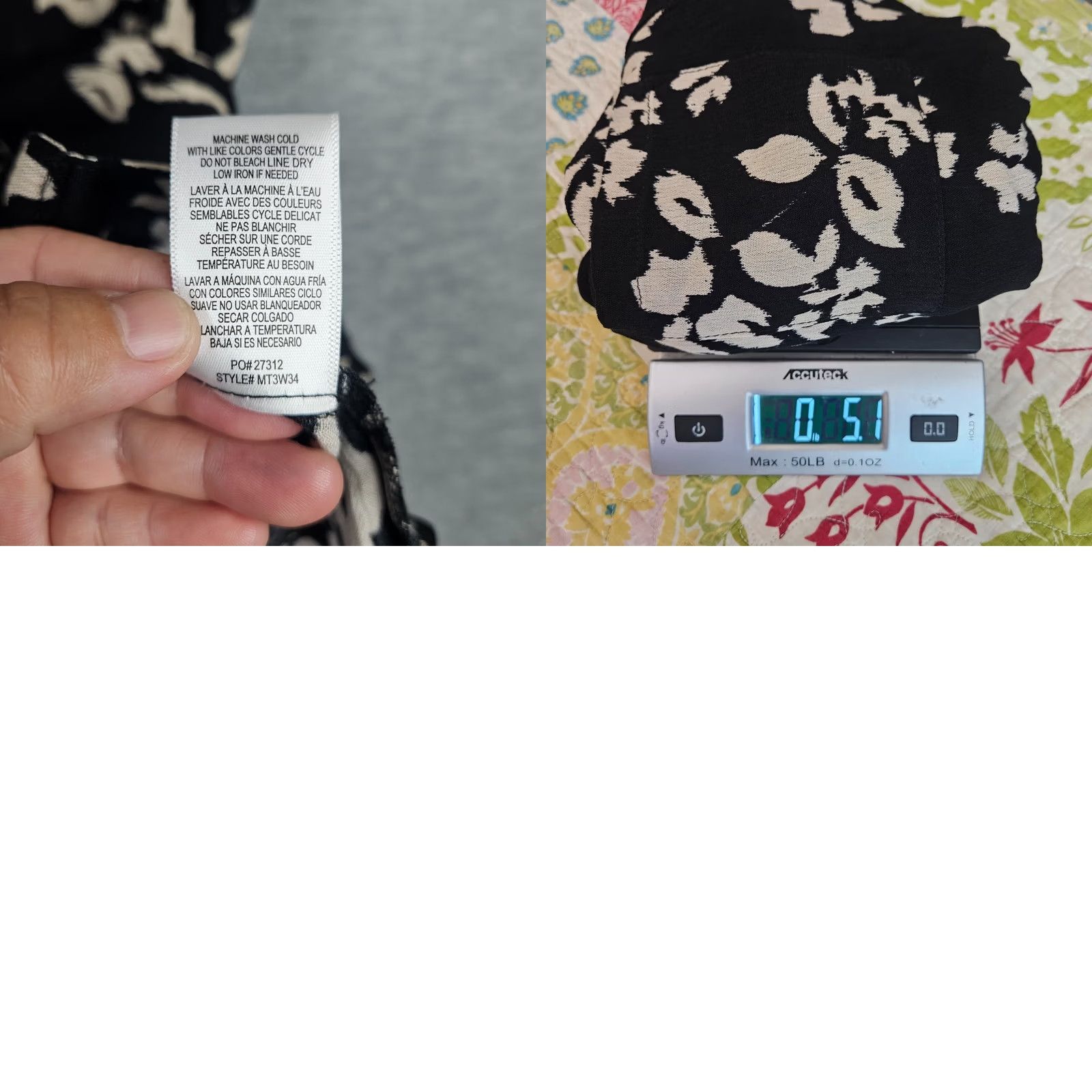 Vintage Bobeau Blouse Flutter Sleeve Black XL Womens Regular Rayon Button Front V-Neck Casual Shirt Size XL / US 12-14 / IT 48-50 - 8 Thumbnail