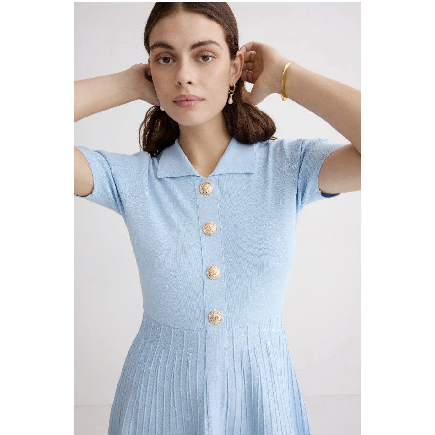 Other Alexia Admor Soren Fit & Flare Knit Sweater Blue Dress Size Size M / US 6-8 / IT 42-44 - 1 Thumbnail