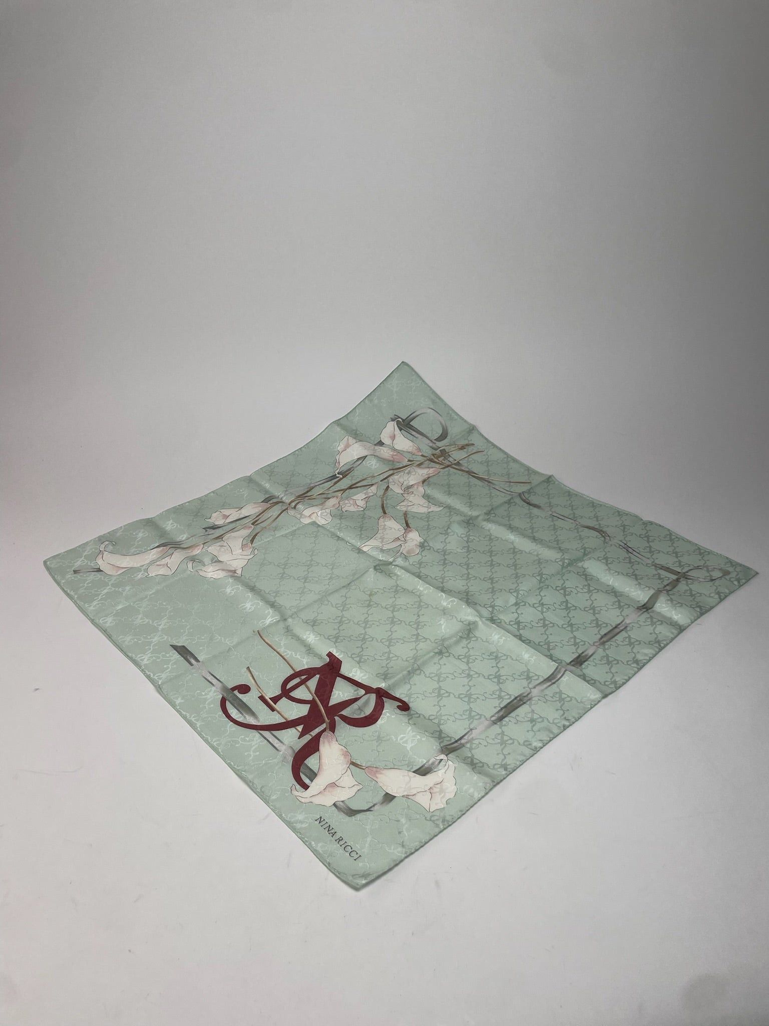 Nina Ricci Vintage Scarf Turquoise White Size ONE SIZE - 1 Thumbnail