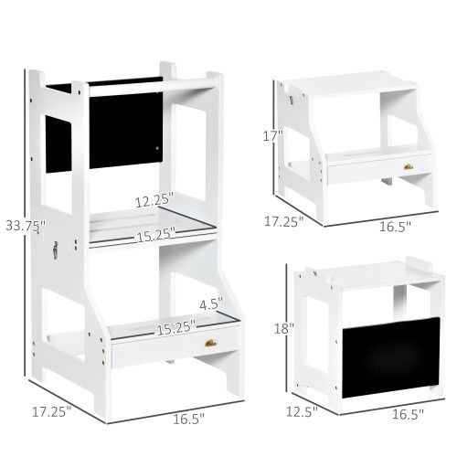 Designer × Homemade Kids Kitchen Step Stool, 2 in 1 Kitchen Table Set Toddler St Size US L / EU 52-54 / 3 - 3 Thumbnail
