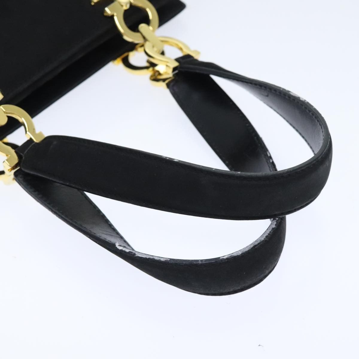 Salvatore Ferragamo Salvatore Ferragamo Gancini Hand Bag Suede Black Gold Size ONE SIZE - 7 Thumbnail