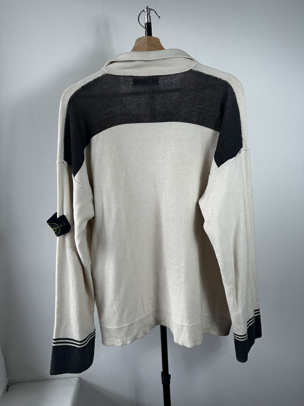 Stone Island Archive Stone Island 2006 Mock Neck Knit Pullover Cream Size US XXL / EU 58 / 5 - 8 Thumbnail