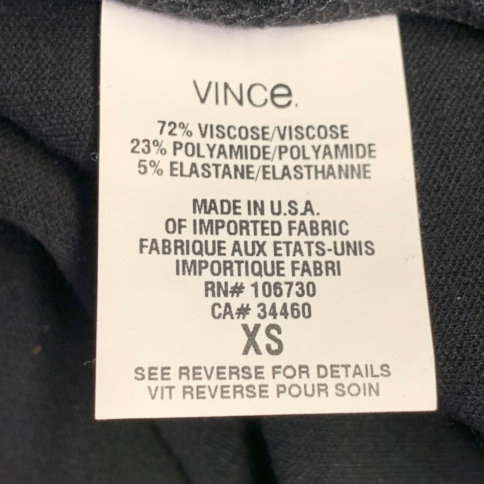Vince VINCE Size XS Black Viscose Blend Sleeveless Midi Dress Size XS / US 0-2 / IT 36-38 - 5 Thumbnail