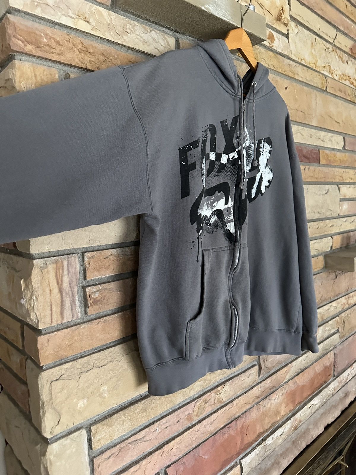 Fox Racing × Vintage Vintage Y2K Fox Zip Up Graphic Hooded Sweatshirt Size US XL / EU 56 / 4 - 4 Thumbnail