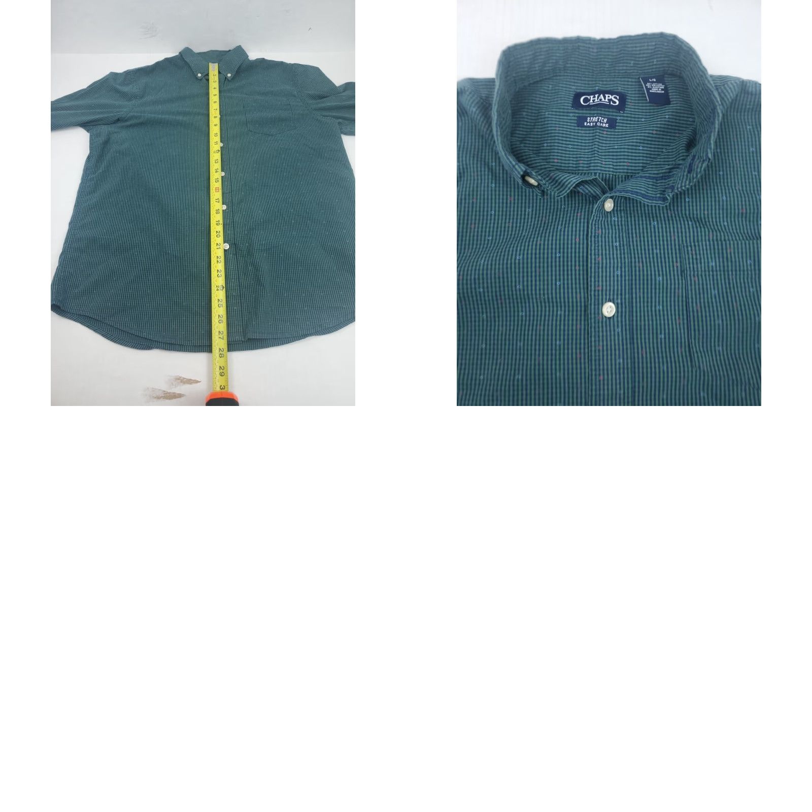 Chaps CHAPS Shirt Button-Down Striped Green Navy Stretch Easy Spandex Car Regular L Mens Size US L / EU 52-54 / 3 - 8 Thumbnail