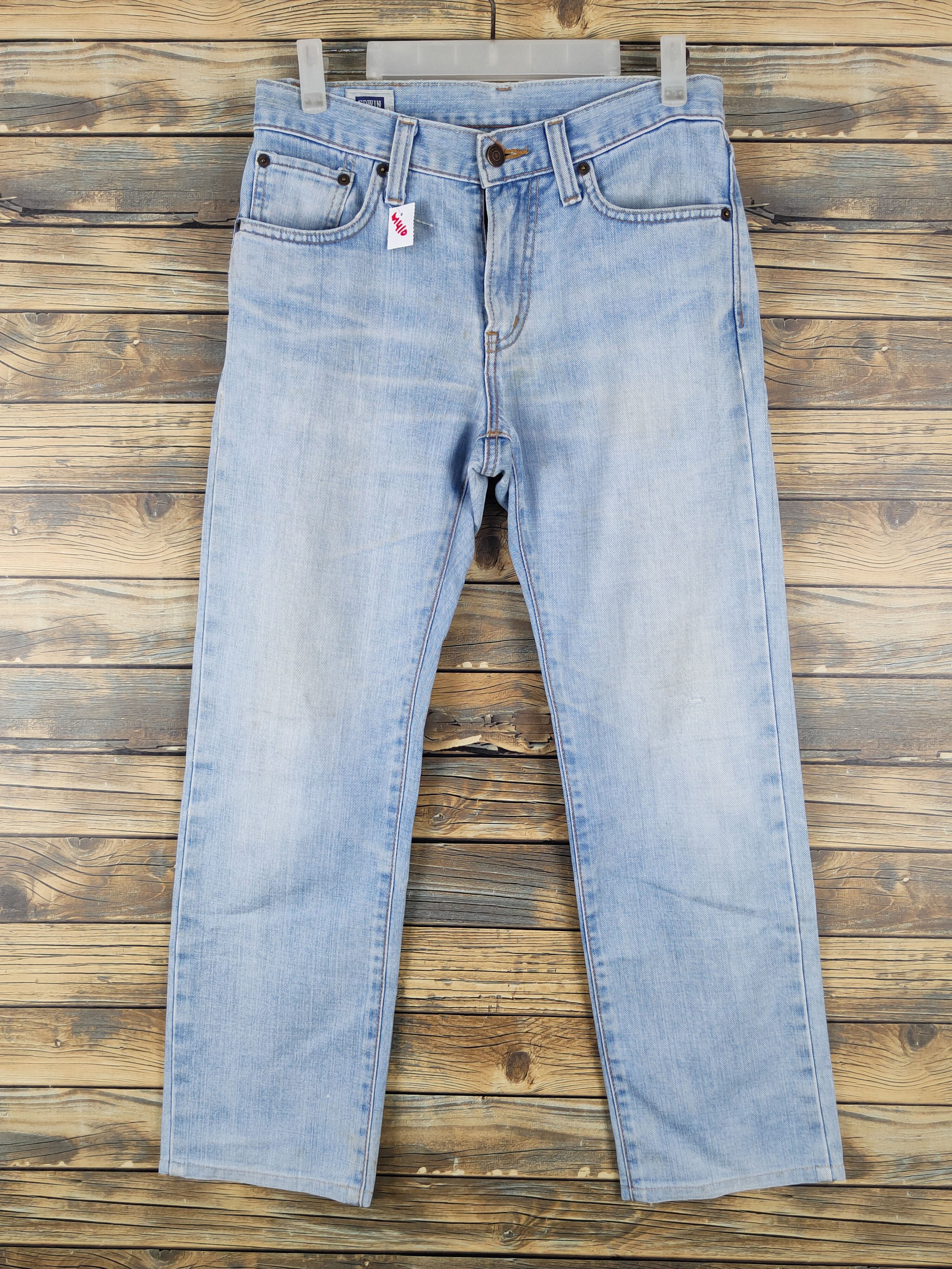 Edwin Edwin Light Blue Distressed Ripped Jeans #W1410 Size US 29 - 1 Thumbnail