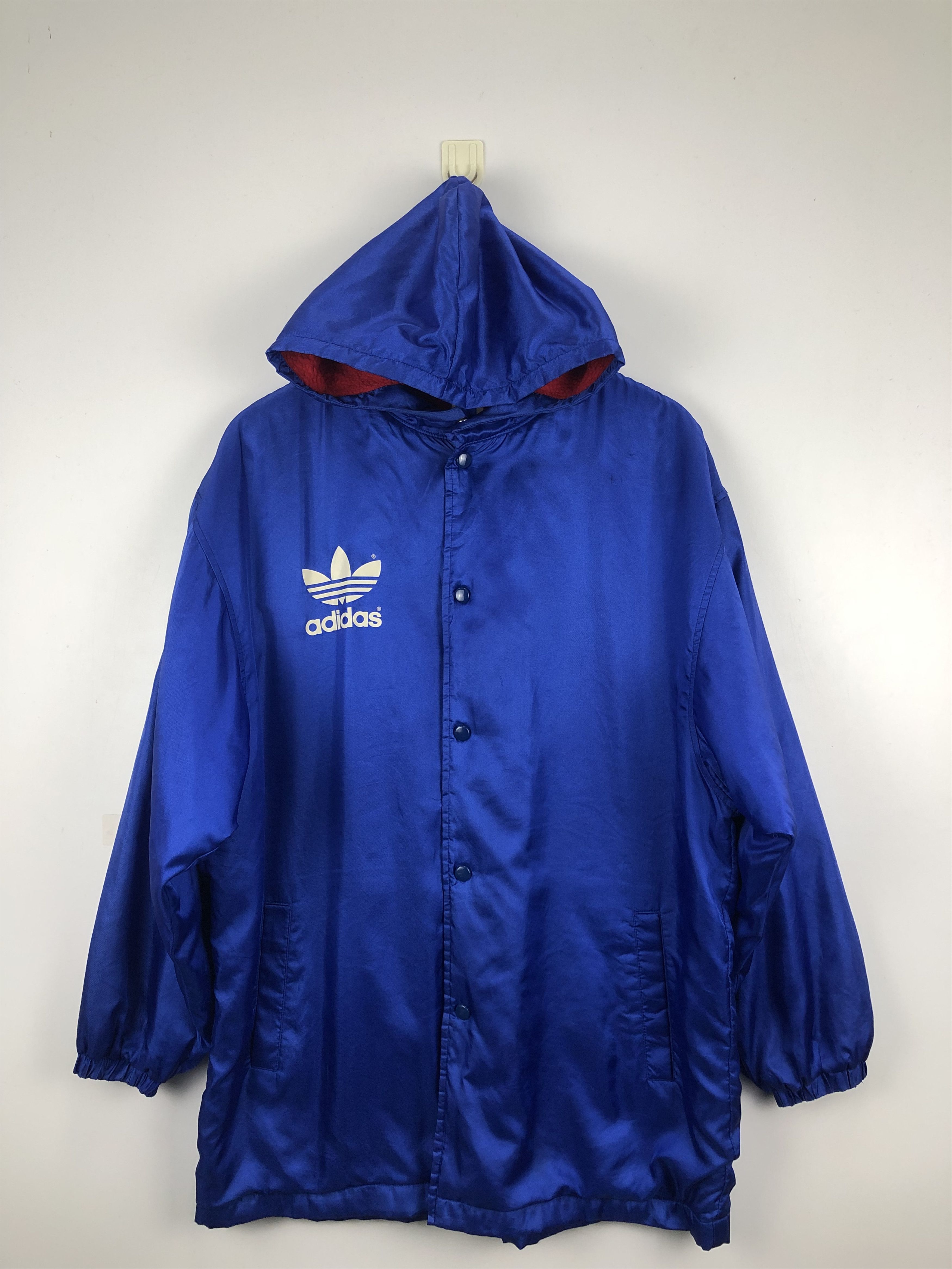 Adidas Vintage 90s Adidas Trefoil Biglogo Hoodie Long Jacket J0747 Size US M / EU 48-50 / 2 - 3 Thumbnail